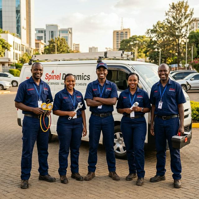 Spinel Dynamics Group HVAC engineering team in Nairobi, Kenya