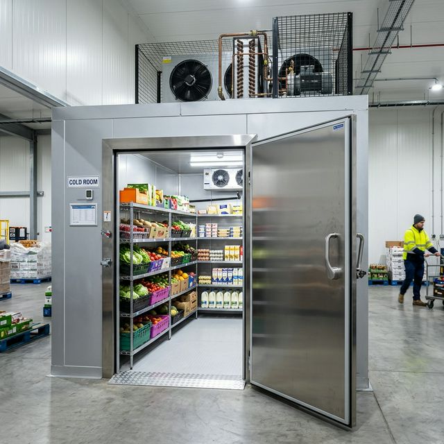 Commercial walk-in chiller cold room with insulated panels in Kenya