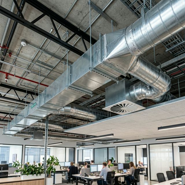 Galvanized steel ductwork system for HVAC ventilation in Kenya