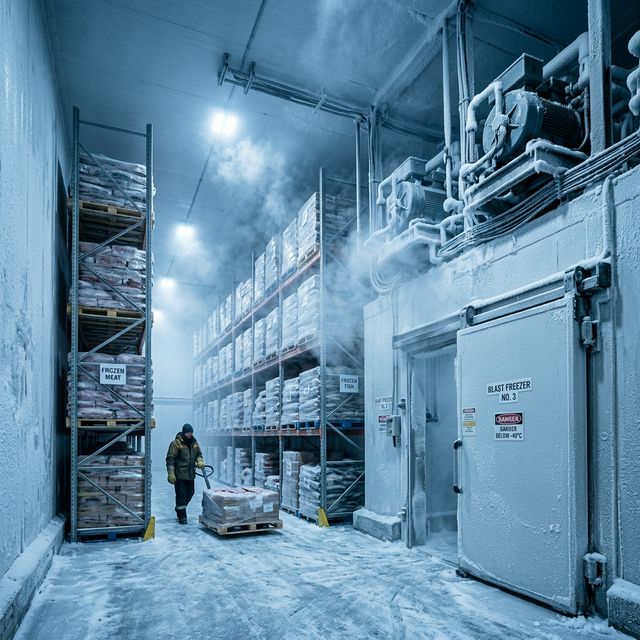 Industrial blast freezer room with heavy-duty insulated door Kenya